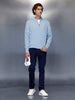 Men’s solidslim-fit casual chinos | Blue