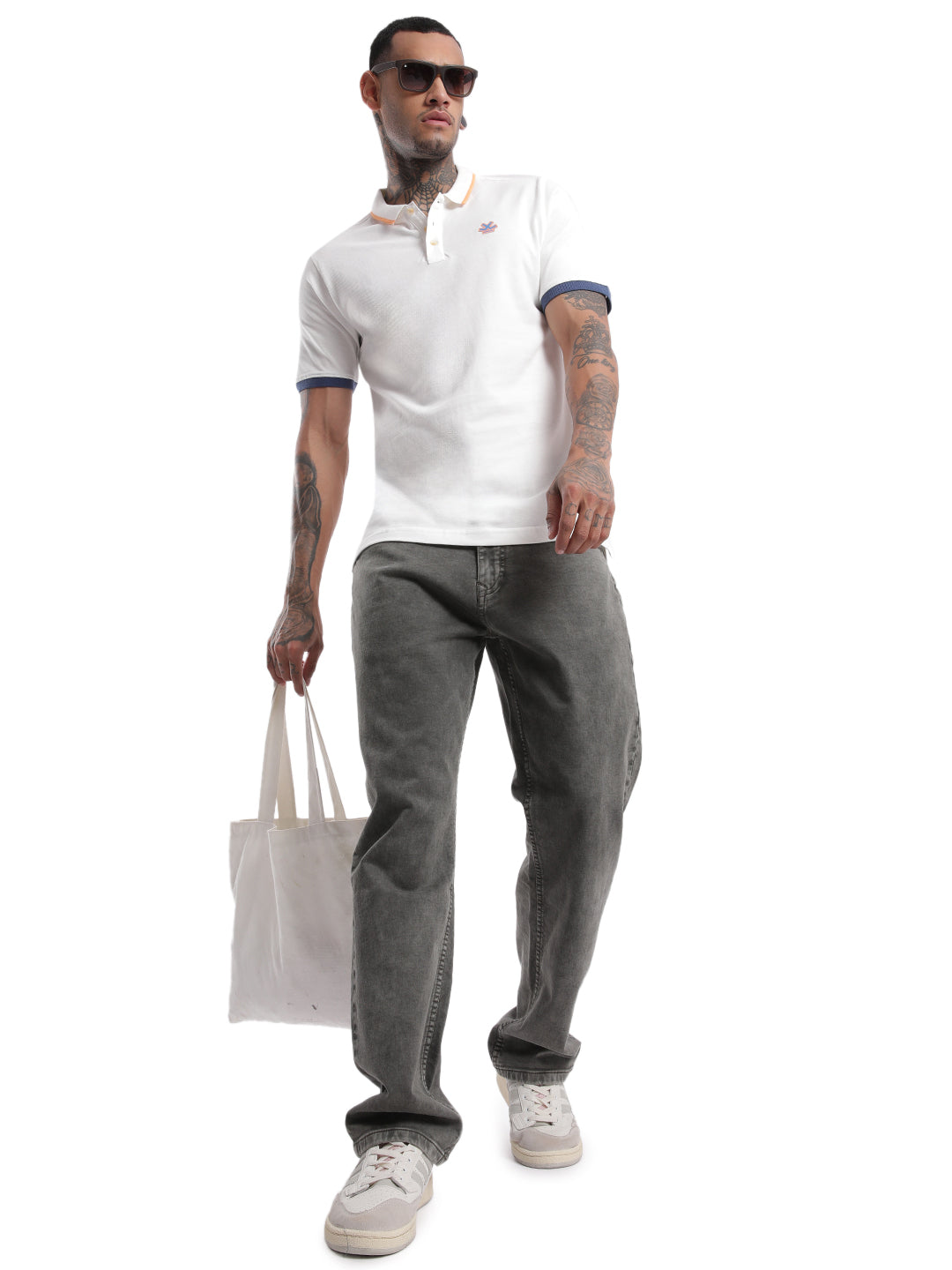 Urban White Tipping Polo T-Shirt