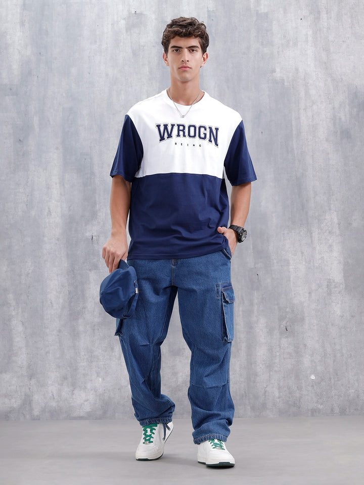 Casual Men Sporty Look Oversized Fit Tee With Print | White