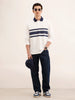 Oversized Contrast Collar T-Shirt | White