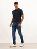 Solid Slim Fit Polo T-Shirt | Navy Blue