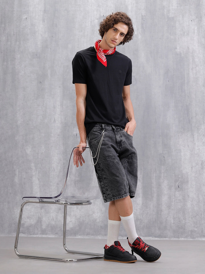 Solid Slim Fit T-Shirt | Black