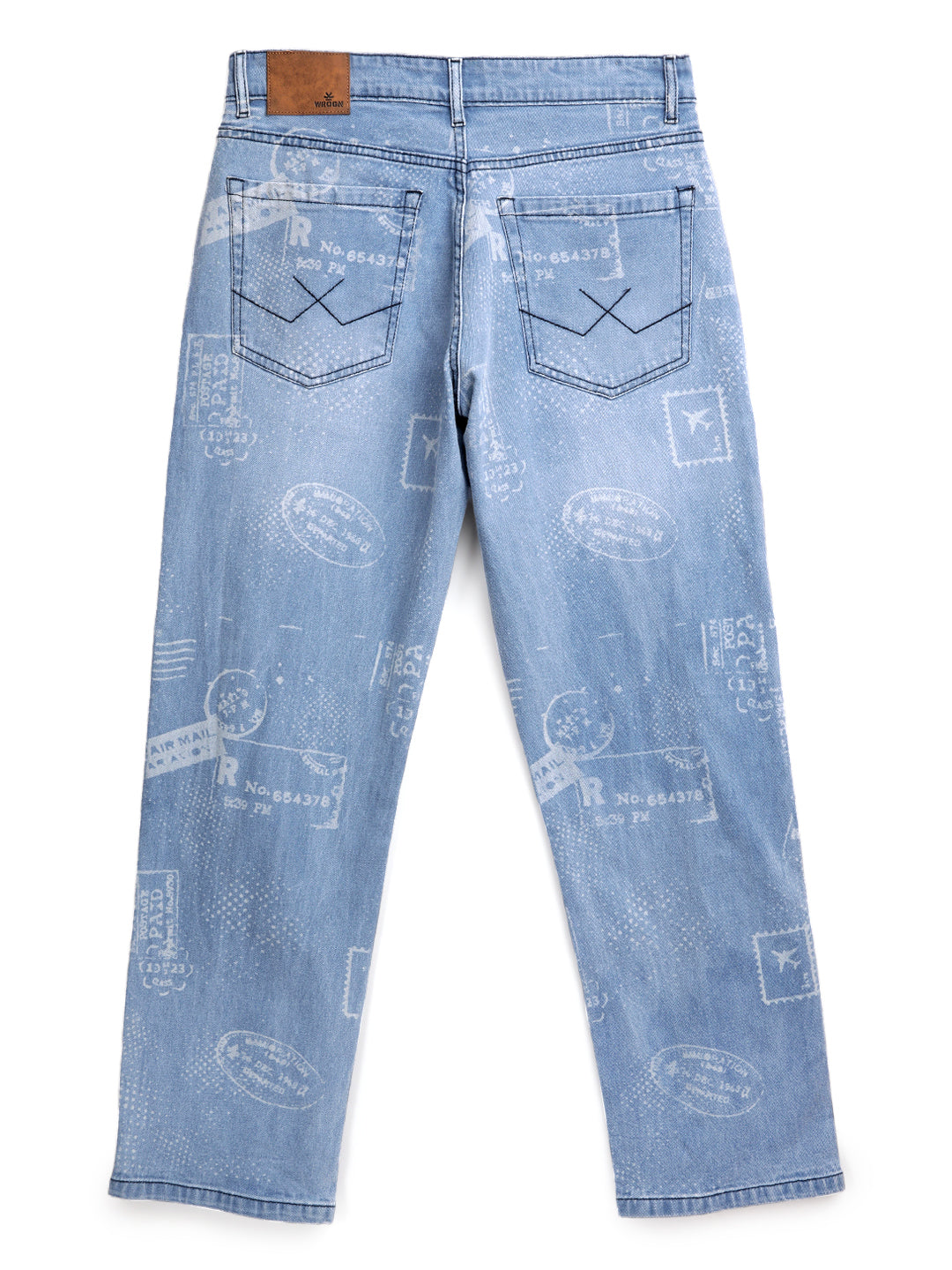 Printed Blue Casual Jeans