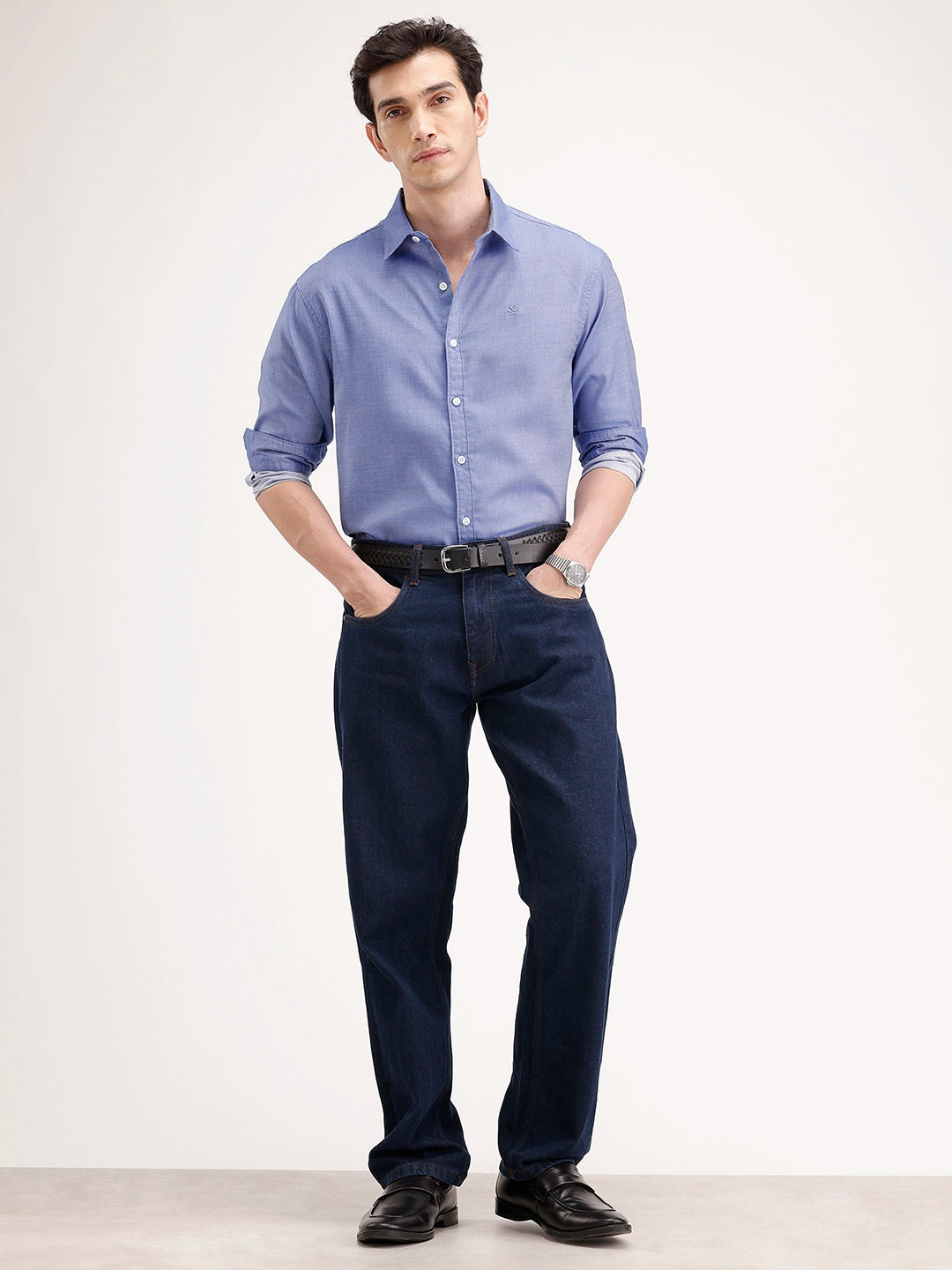 Comfort Fit Full Sleeve Shirt | Blue
