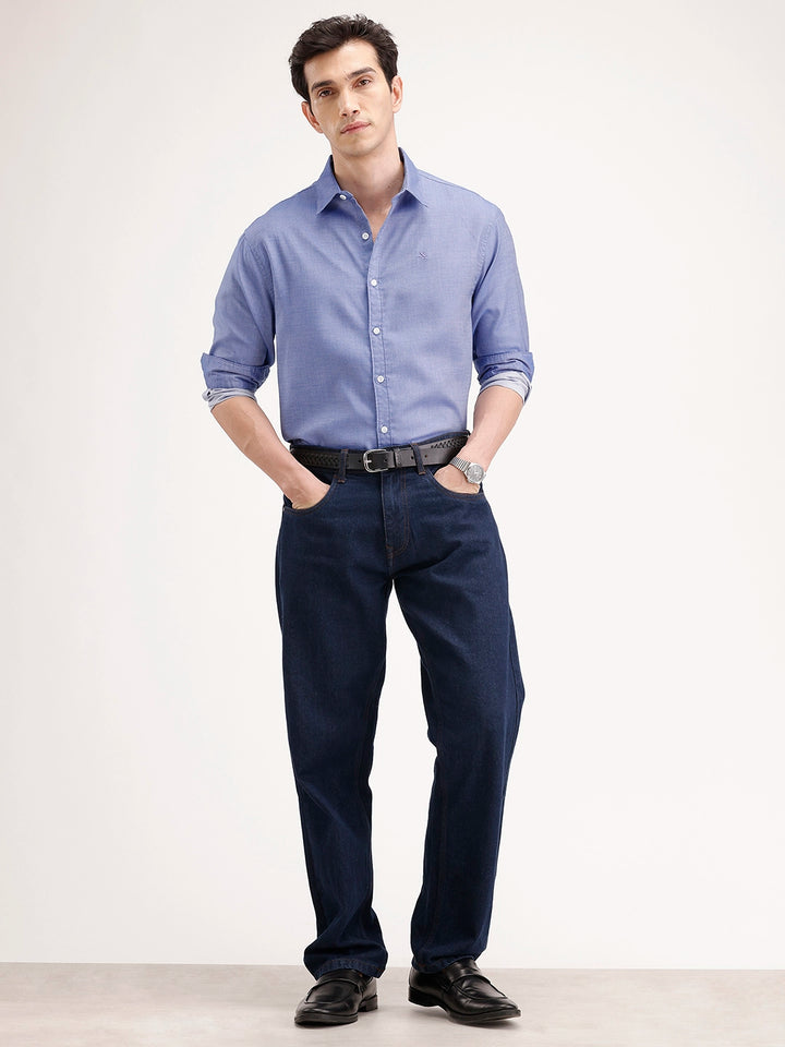 Comfort Fit Full Sleeve Shirt | Blue