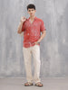 Fluid Viscose Shirt With Distressed Aop | Red