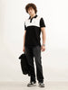 Slim Fit Colour Blocked Polo T-Shirt | Black