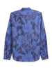 Abstract Navy Satin Printed Shirt