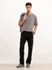Solid Straight Fit Cargo Trouser | Black