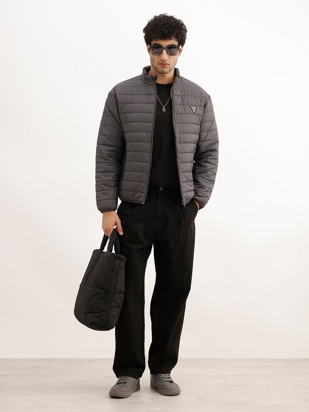 Solid Comfort Fit Puffer Jacket | Olive
