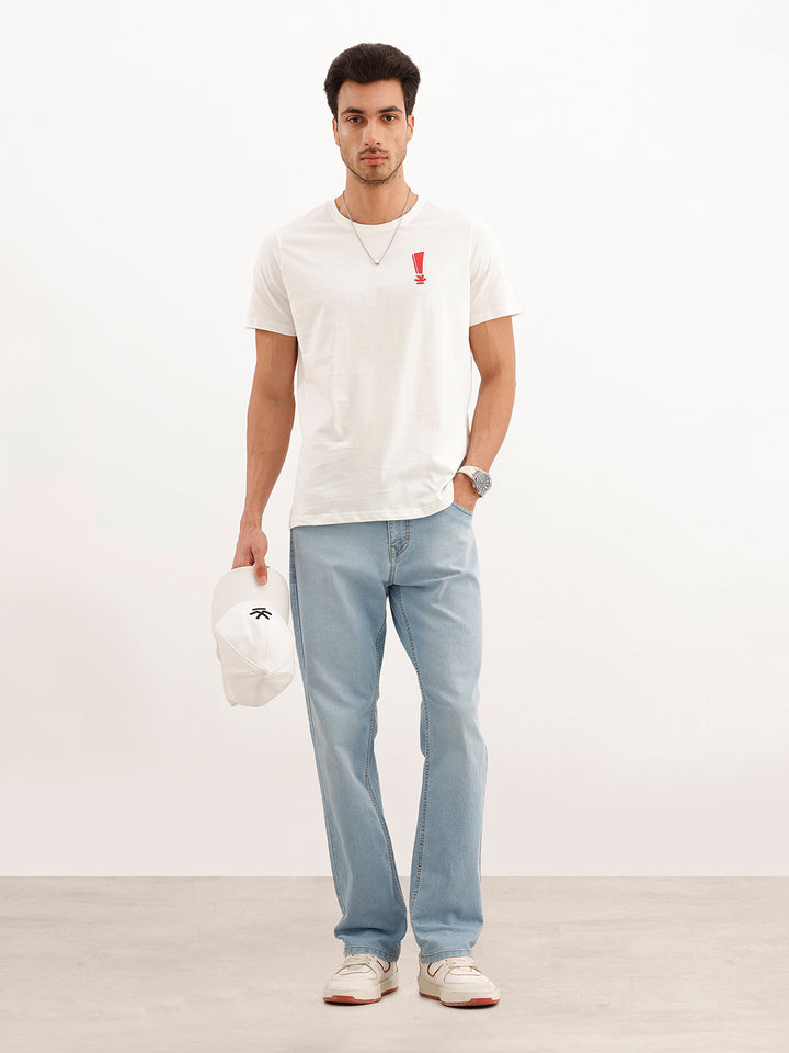Classic Placement Printed T-Shirt | White