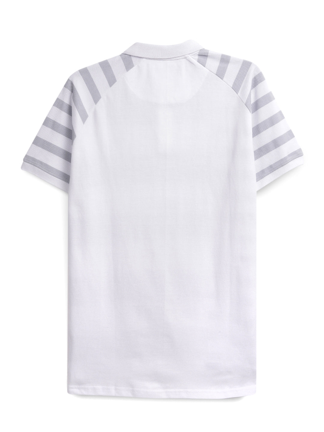 Striped Clash White Polo T-Shirt