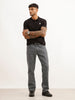 Solid Contrast Stitch Denim Jeans | Light Grey