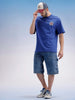 Oversized Fit Puffer Back Printed T-Shirt | Blue
