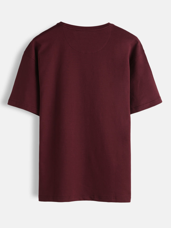 Embroidered Oversized T-Shirt | Maroon