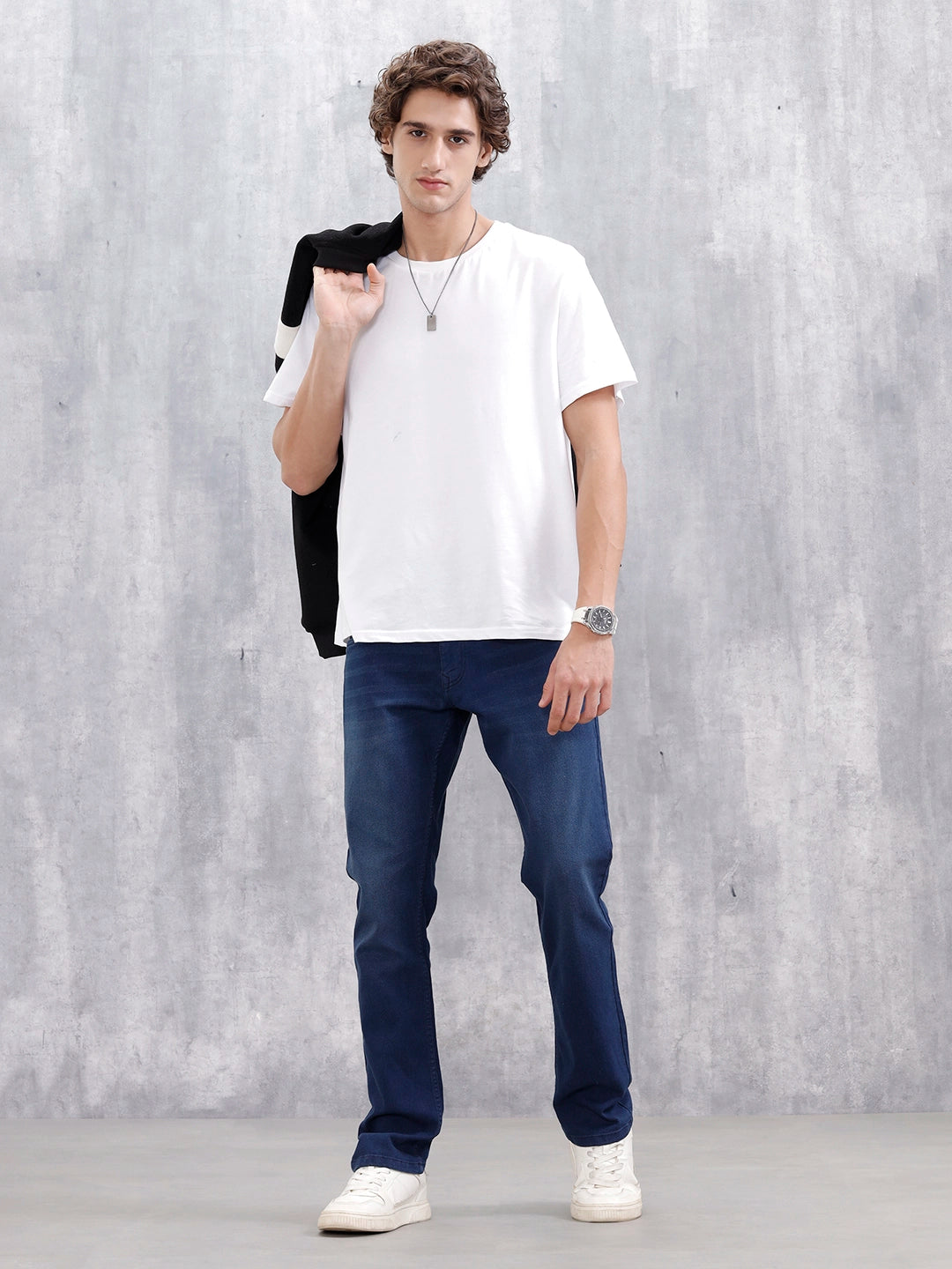 Men's Casual Straight Fit Jeans | Dark Stone
