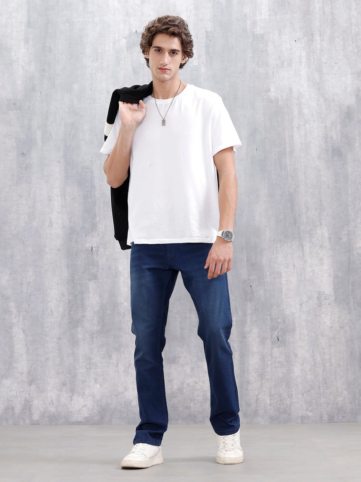 Men's Casual Straight Fit Jeans | Dark Stone