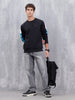 Solid Casual Slim Fit Sweatshirt | Black