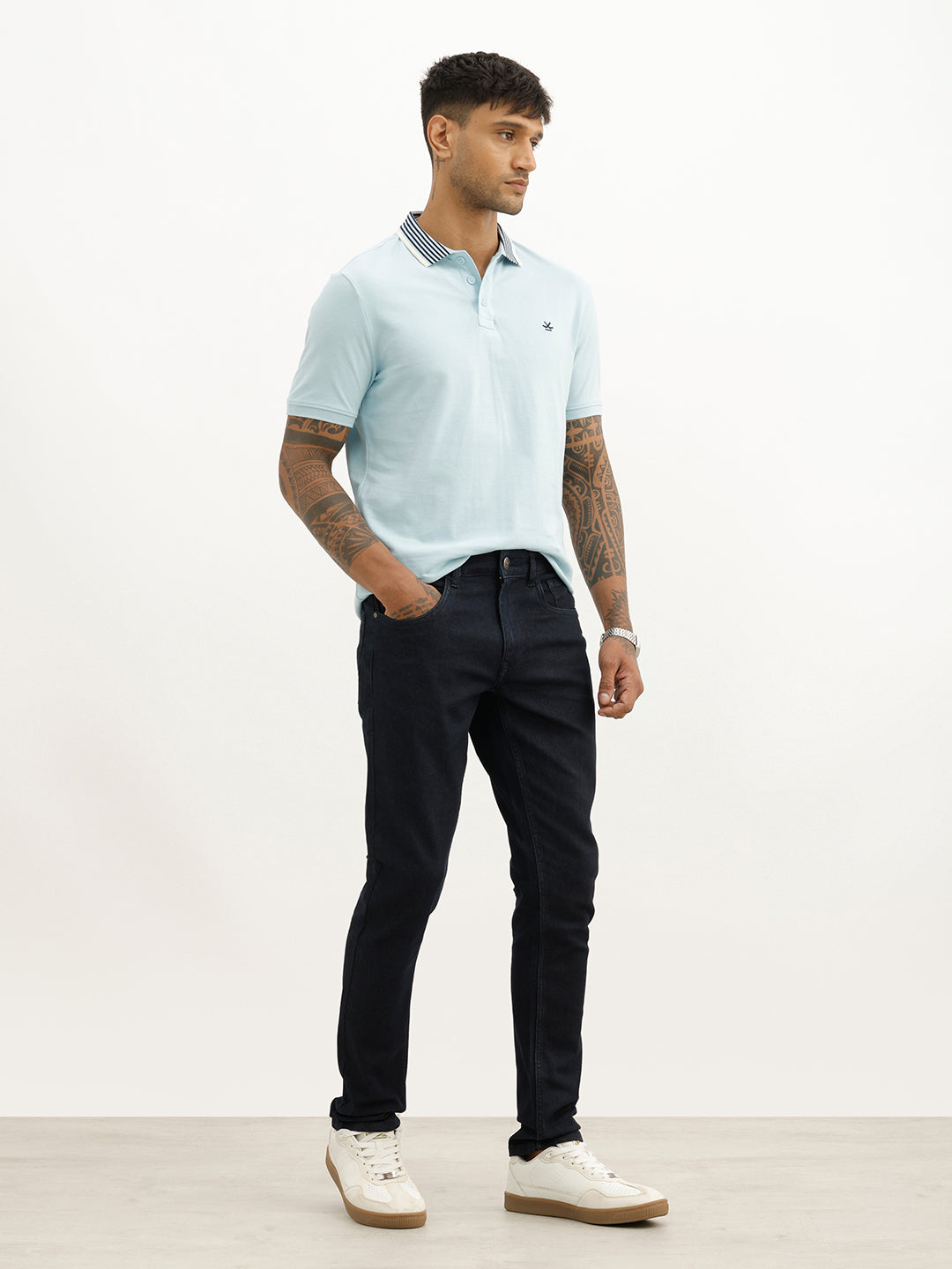 Solid Slim Fit Denim Jeans | Dark Blue