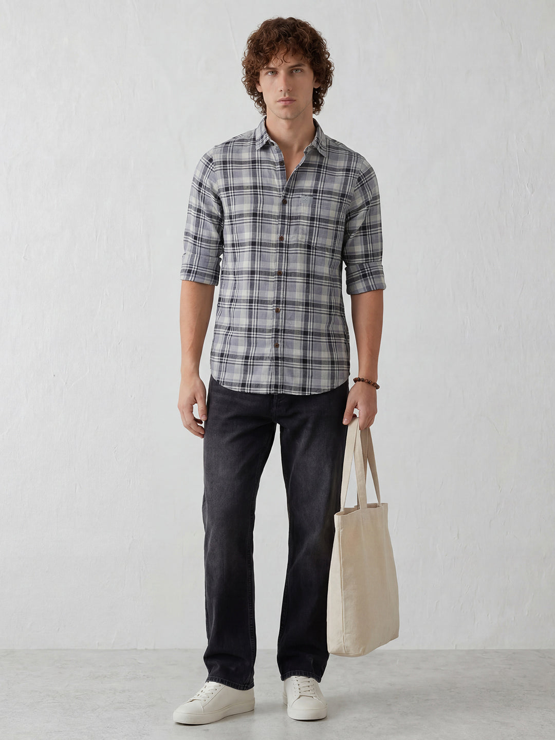 Regular Fit Checkered Shirt | Blue