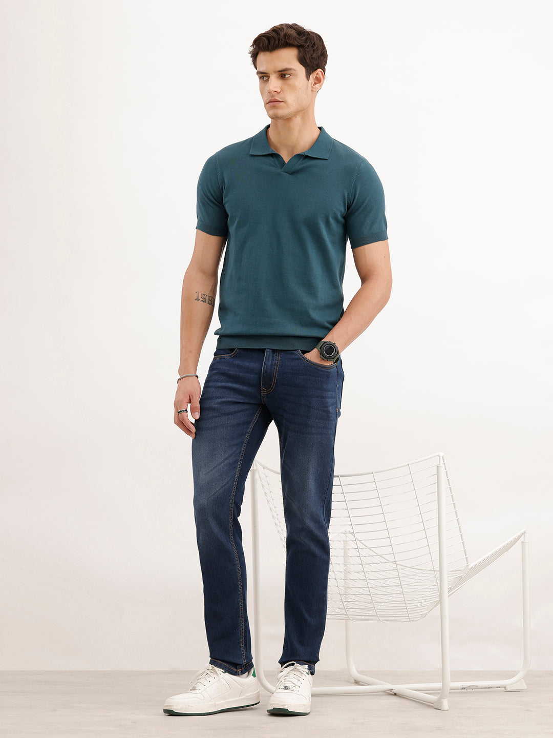 Faded Slim Fit Denim Jeans  | Blue