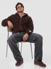 Oversized Sherpa Hooded Jacket | Brown | WTJK6462M