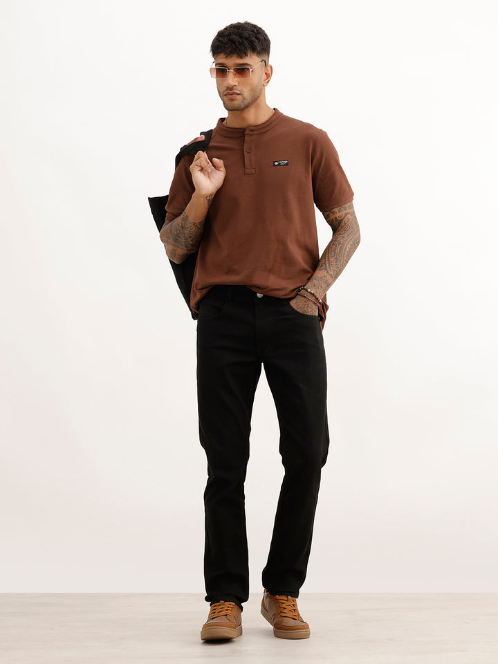 Solid Slim Fit Denim Jeans | Black
