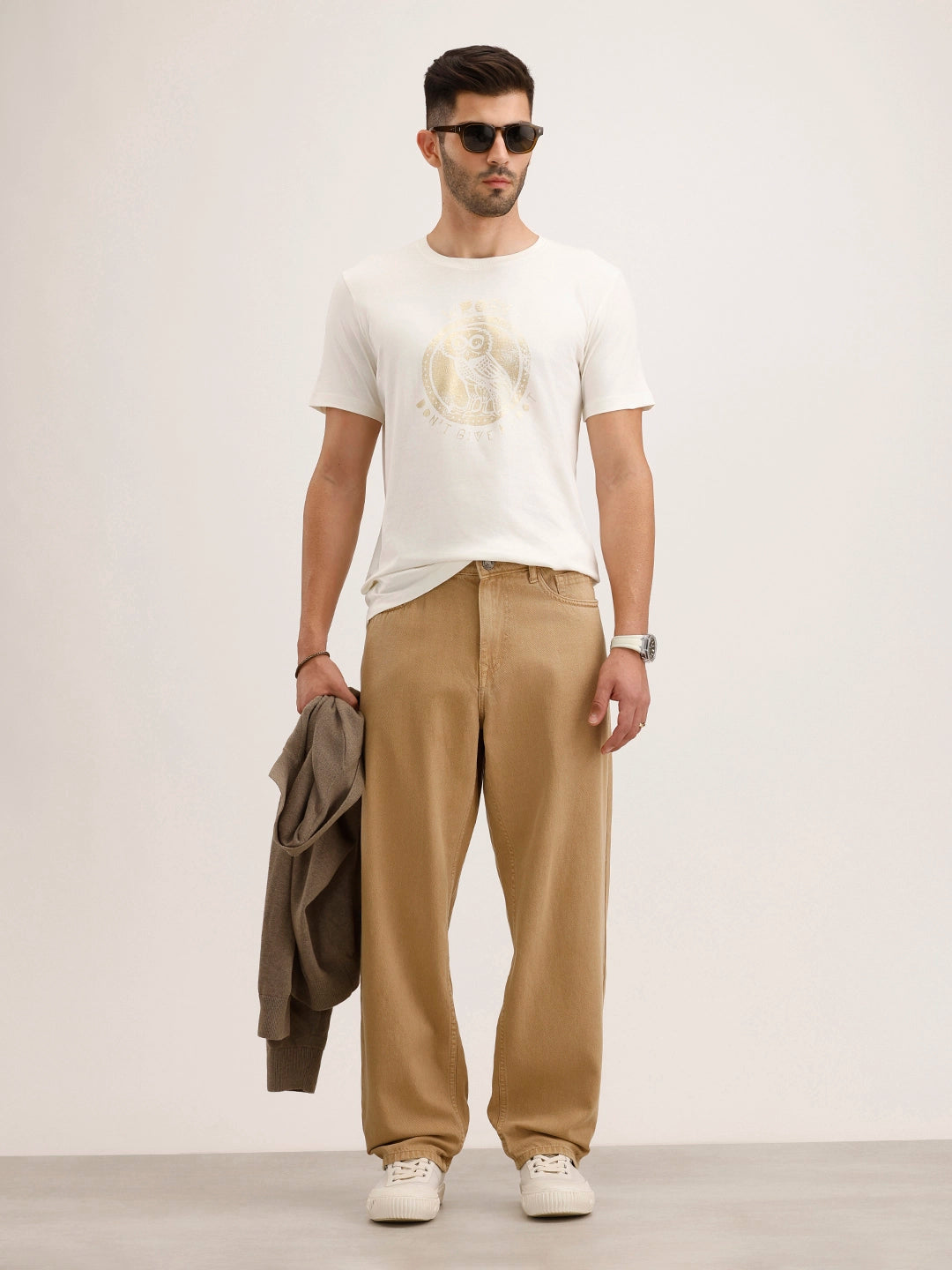 Slim Fit Placement Printed T-Shirt | Off White