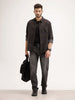 Comfort Fit Checekred Shirt | Black