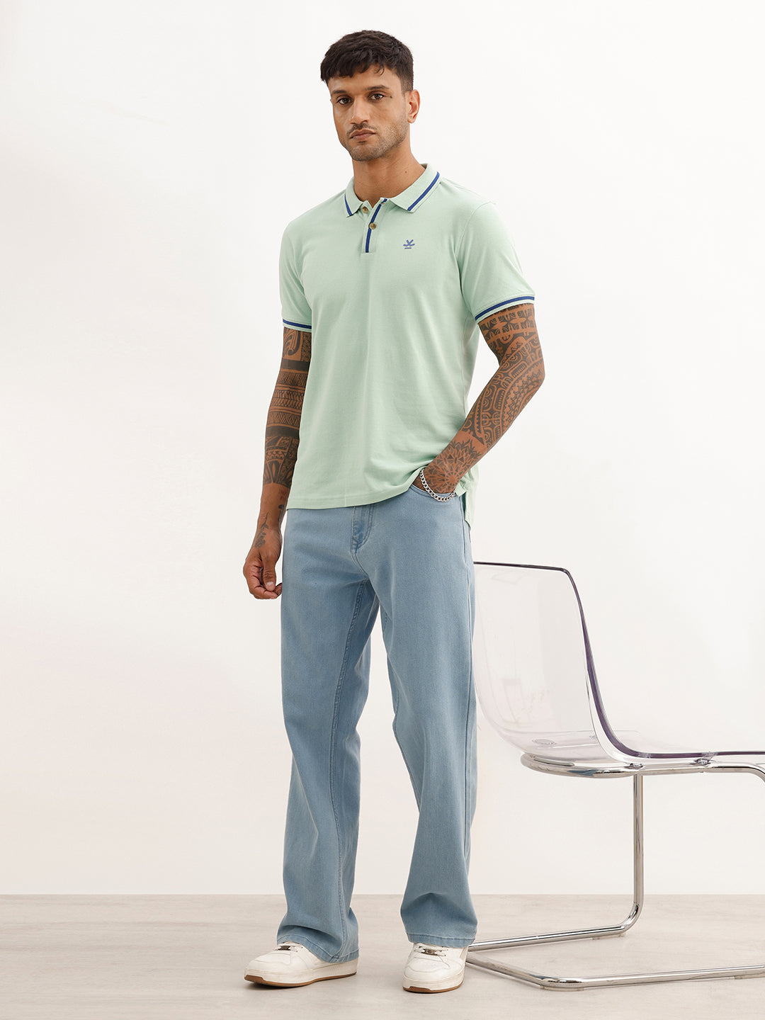 Classic Tipping Collar Polo T-Shirt | Green | WWTS253F
