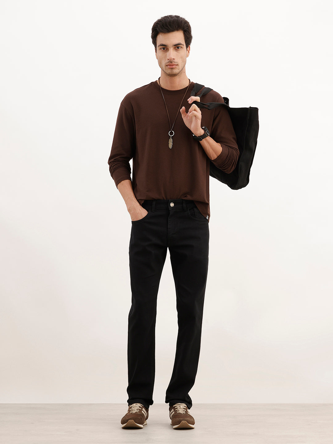 Solid Slim Fit Denim Jeans | Black