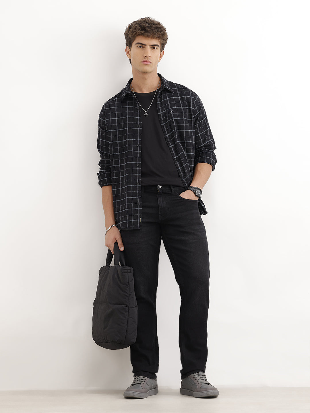 Classic Faded Straight Fit Denim Jeans | Black