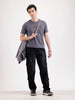 Washed Loose Fit Cargo Denim   |  Grey