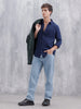 Indigo Double Cloth Slim Fit Shirt In Dark Wash | Dark Blue
