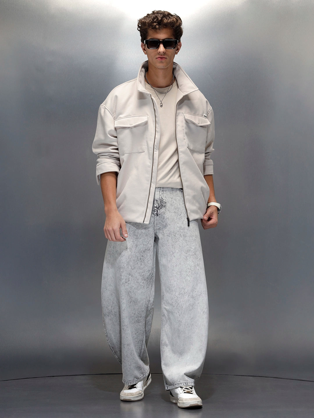 Men's casual balloon fit jeans | Grey