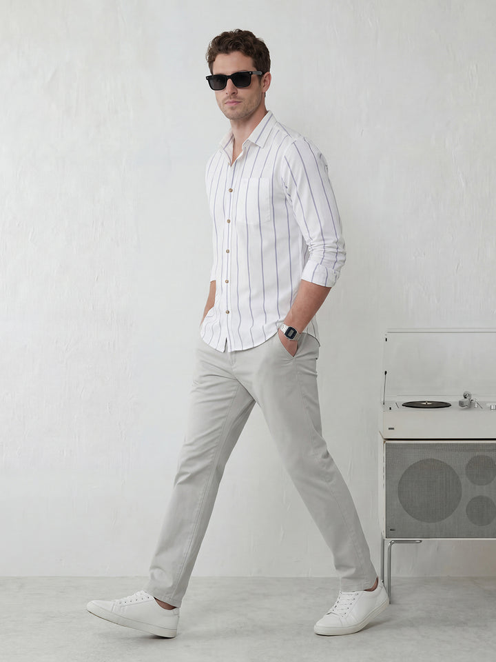 Classic White Stripes slim fit shirt | White