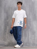 Placement Printed Oversized Fit Cotton T-Shirt | White