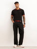 Regular Fit Tipping Collar Polo T-Shirt | Black
