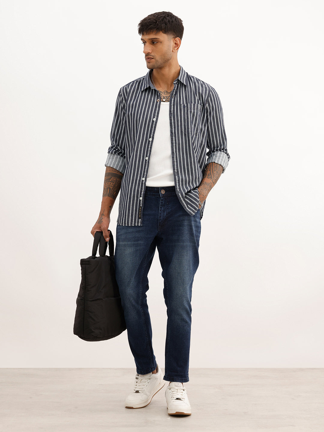 Slim Crop Fit Denim Jeans | Blue