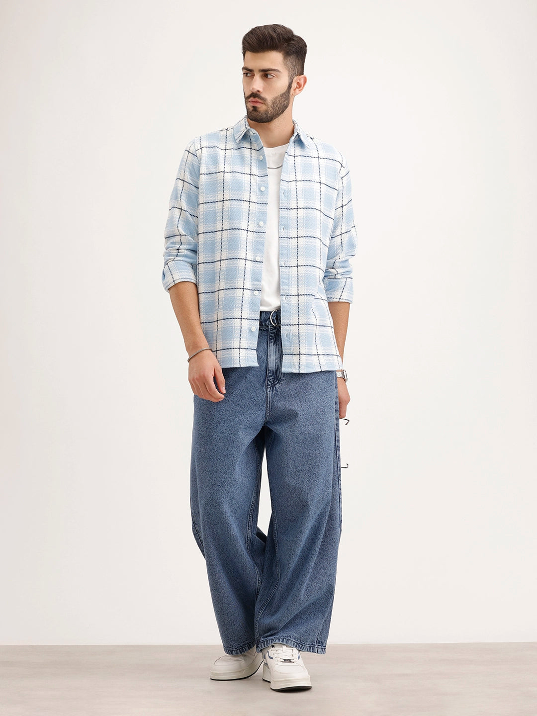 Textured Regular Fit Shirt | Light Blue