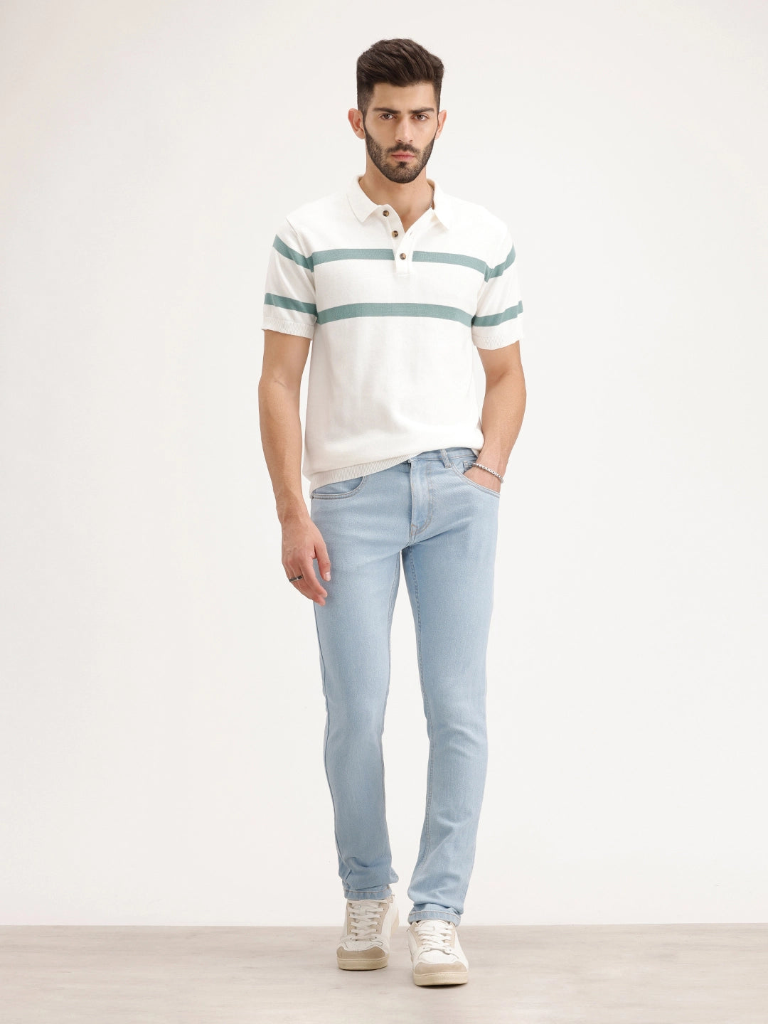 Solid Slim Fit Denim Jeans | Light Blue
