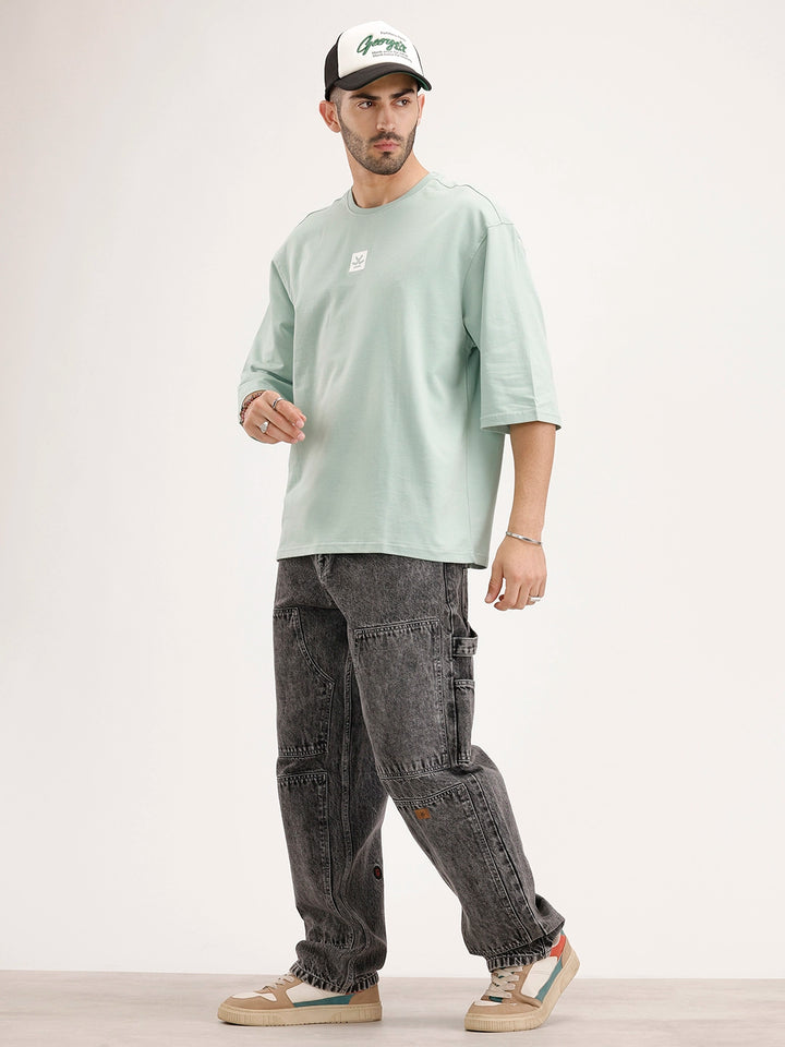 Oversized Fit 3/4 Sleeves T-Shirt | Green