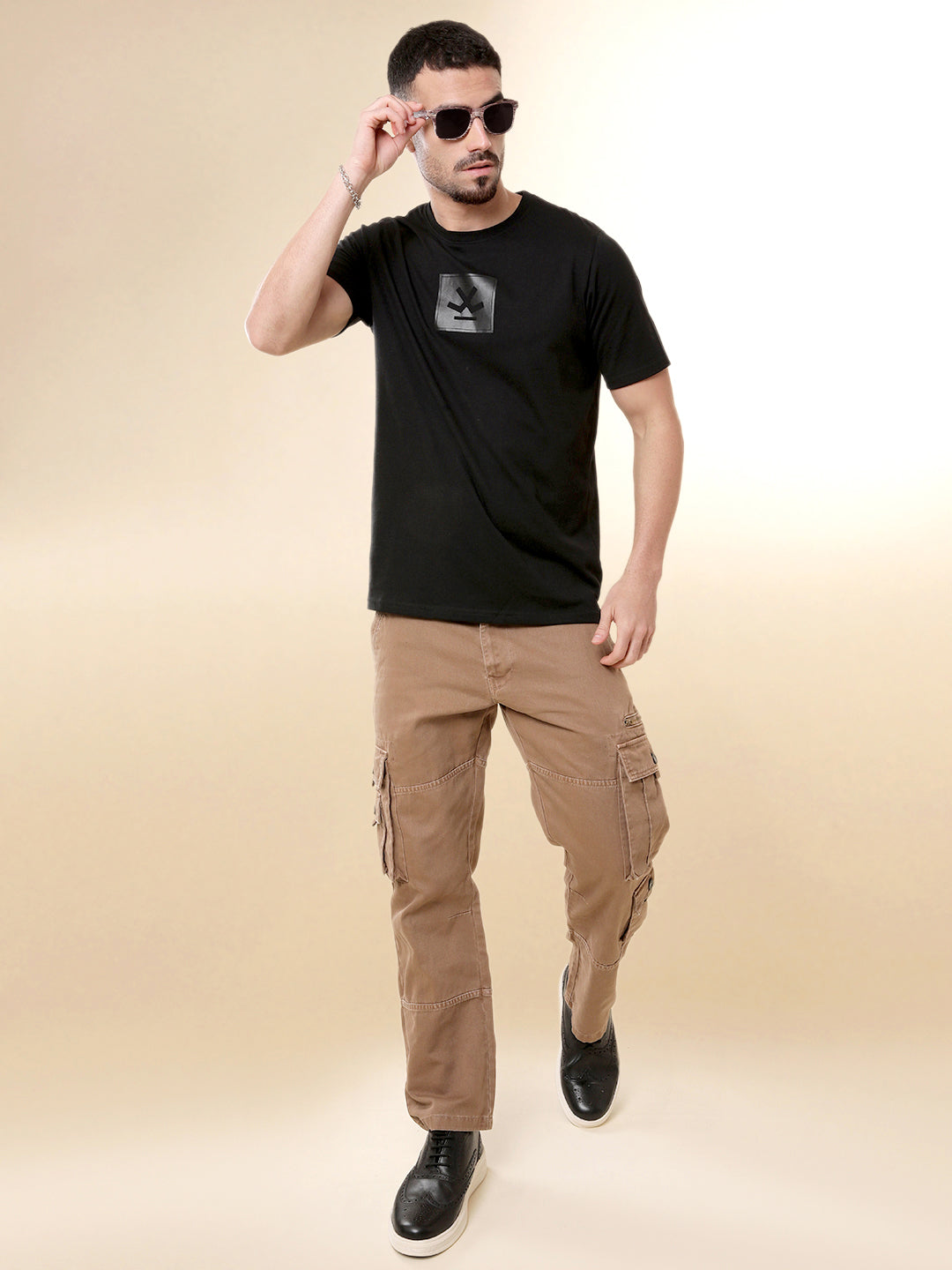 Black Crew Neck Cotton T-Shirt