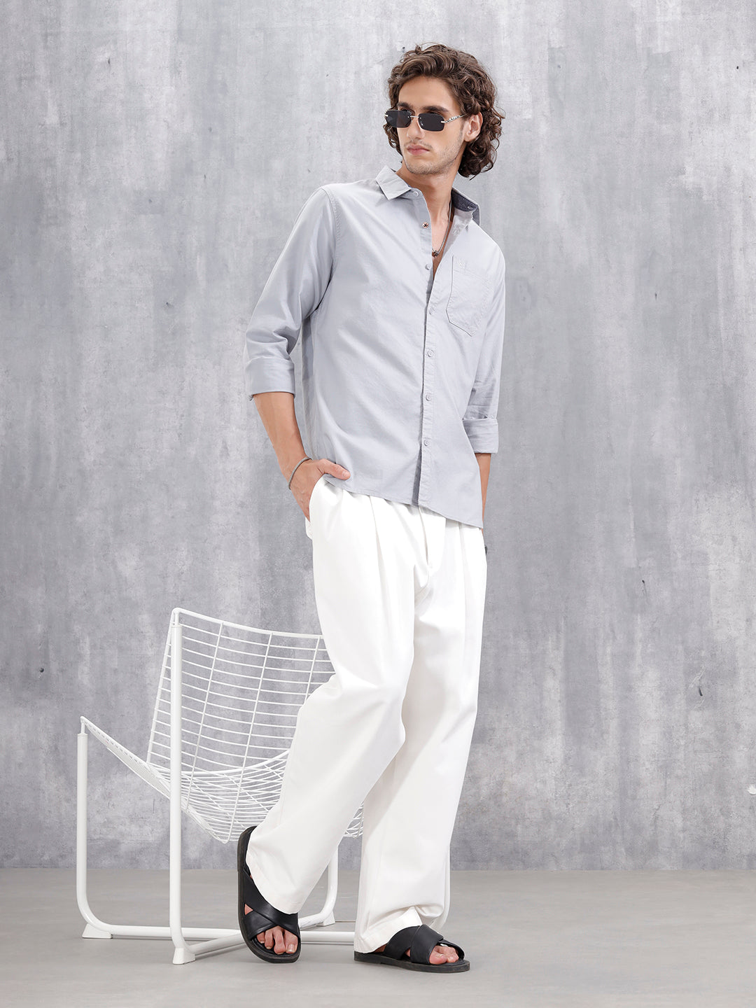 Casual Slim Fit Clean Look Shirt | Grey