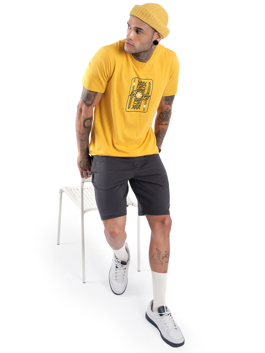 Kingpin Printed Yellow T-Shirt