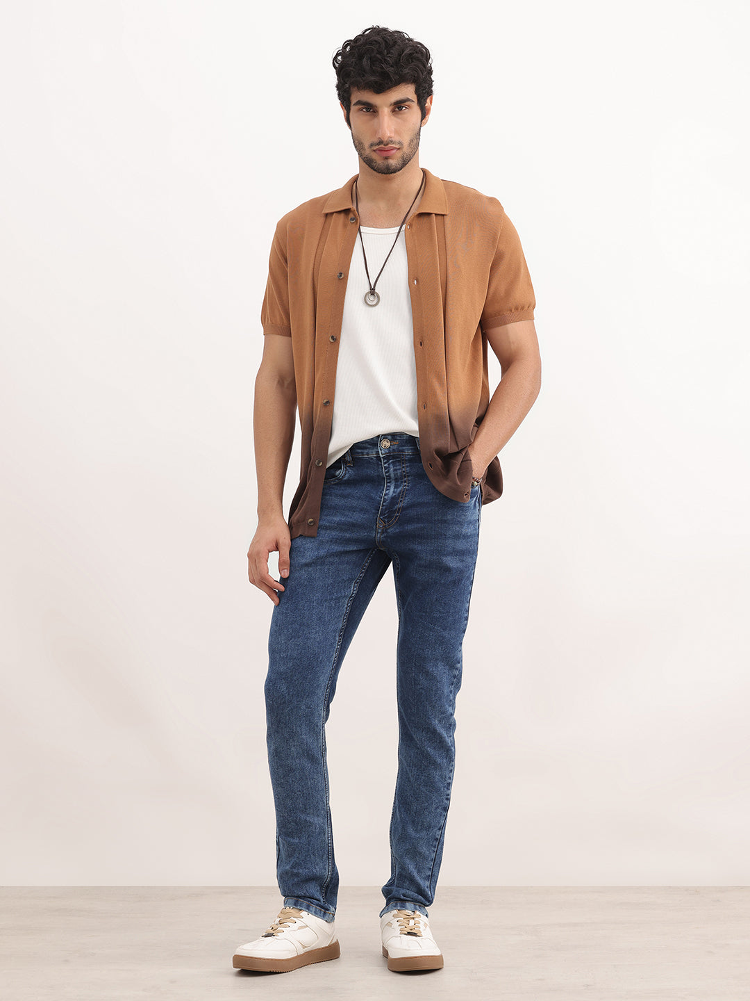 Washed Slim Fit Denim Jeans | Dark Blue