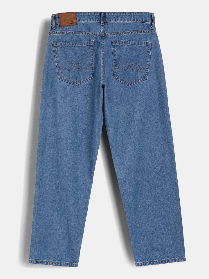 Loose Fit Faded Denim Jeans | Light Blue