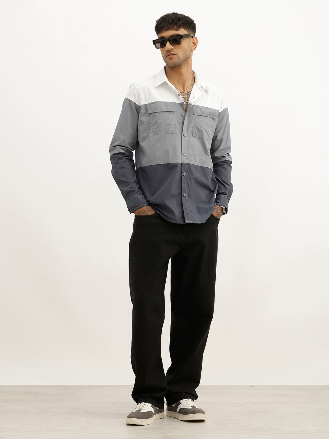 Regular Fit Double Pocket Shirt | Multicolor