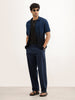 Classic Solid Loose Fit Trouser | Navy Blue