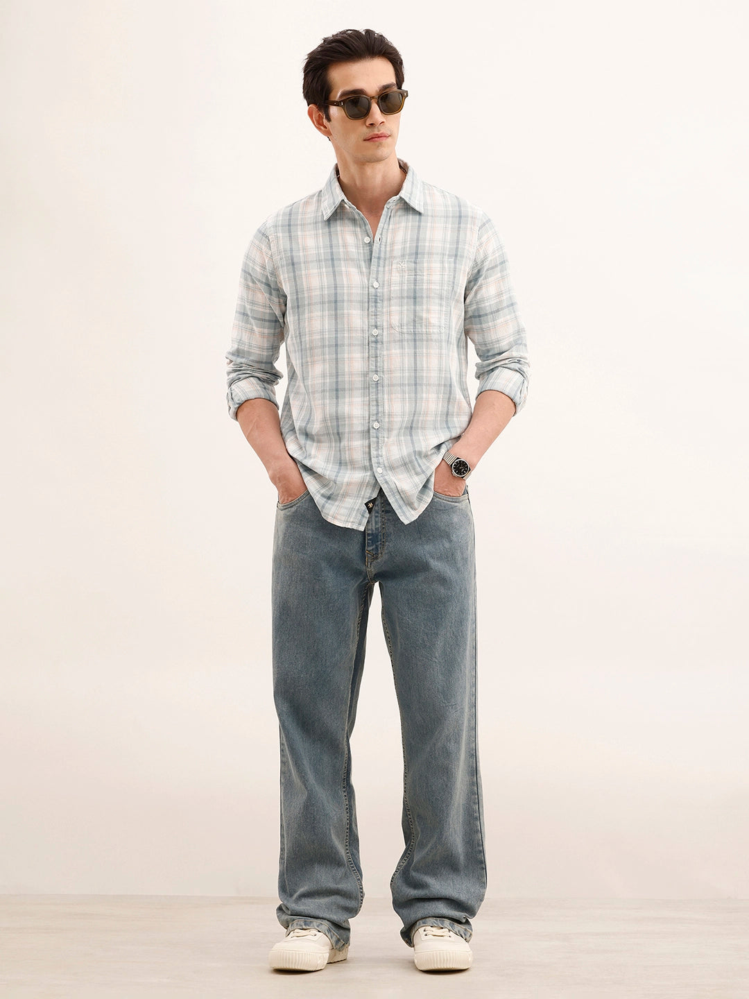 Regular Fit Checkered Shirt | Multicolor